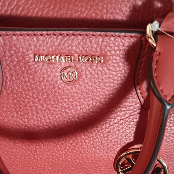NWT Michael Kors Austin Medium Satchel-Shoulder Bag -Terracotta Pebbled Leather - Picture 10 of 16